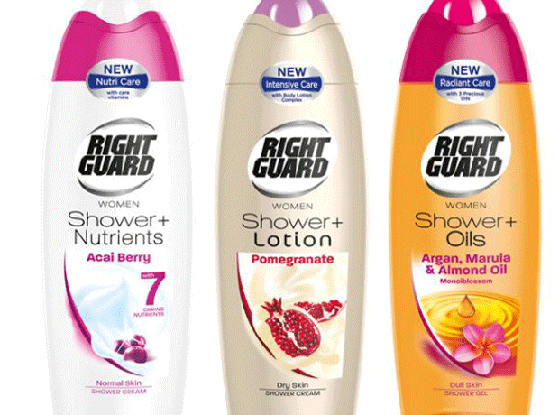 Right Guard launches Shower+ range of women's shower gels