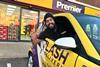 Flash rapid delivery car outside Premier store
