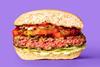 Impossible Foods' Impossible Burger shown in half