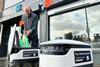 Starship robot at Co-op in Sale in Greater Manchester