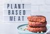 Burgers made from plant based meat, food reducing carbon footprint