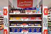 shop shelf offers marketing value supermarket