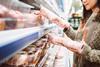 supermarket shopper chicken meat poultry compare aisle