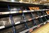 empty supermarket shelves