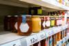 honey bottles supermarket shelf
