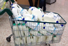 Milk filled trolley protests farmers