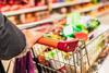 sainsburys supermarket shopper trolley aisle