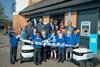 Co Op Opening Emerson Valley Milton Keynes with Delivery Robots and, children from Howe Park School help with ribbon cutting along with
