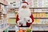 christmas supermarket santa trolley shopper