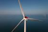 Close up of turbine at Race Bank offshore wind farm