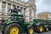 Tractors parked next to Cenotaph on London, in Farmers protest