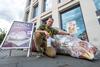 Chris Packham at Pret protest