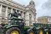 Tractors parked next to Cenotaph on London, in Farmers protest