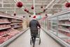 christmas supermarket shopper aisle