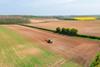 Aerial shot of fields
