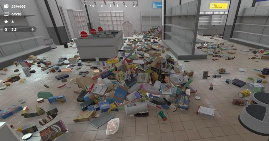 Supermarket Chaos: tidy up a store in creepy PC game