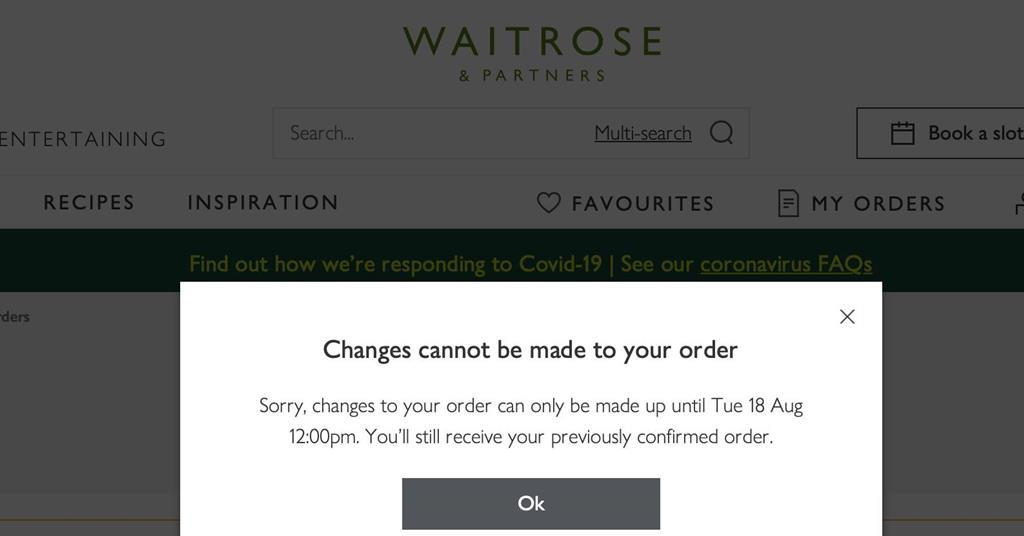 Can i change waitrose delivery slots