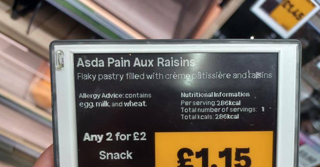 Asda rolls out Natasha’s Law allergen warnings to Express electronic shelf labels
