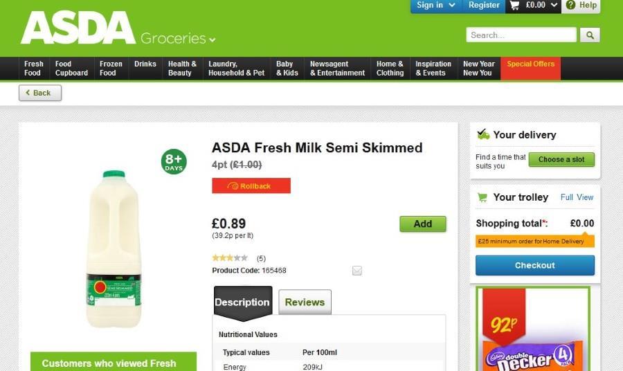 Asda slashes price of four pints of milk to 89p News The Grocer