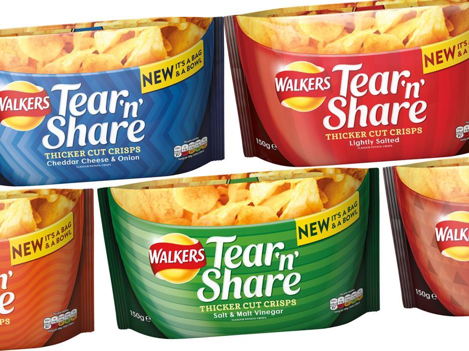 Walkers launches Tear 'n' Share in packs that turn into bowls News