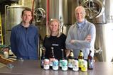 NIRVANA BREWERY-NEW CEO APPOINTMENT-PAUL THOMAS WALSH ON RIGHT. ALSO PICTURED - JAMES RABAGLIATI, HEAD BREWER AND BECKY TAYLOR-KEAN, FOUNDER