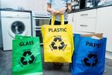 Kerbside plastic glass paper recycling bags
