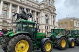 Tractors parked next to Cenotaph on London, in Farmers protest