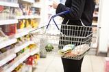 Shopping basket in supermarket