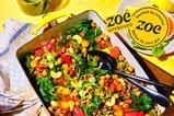398_Quick & Easy Curried Chickpea Quinoa & Veg Traybake Mango Chutney