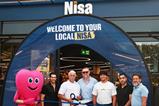 LA Foods Nisa Holloway Rd (L-R MADL Mascot, Tabrez Hussain, Mr Hussain, Martin Swadling Co-op Wholesale, Hussain brothers)