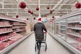 christmas supermarket shopper aisle