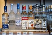 spirits vodka shelf