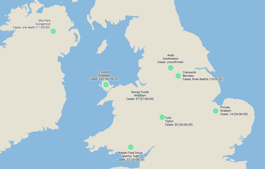 Map Locations Of Uk Food Factories With Coronavirus Outbreaks Analysis Features The Grocer