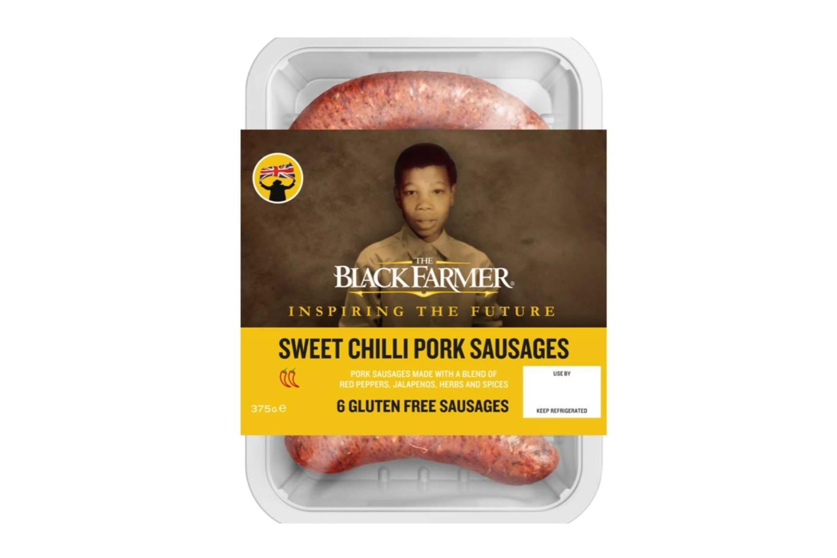 Black farmer deals sausages