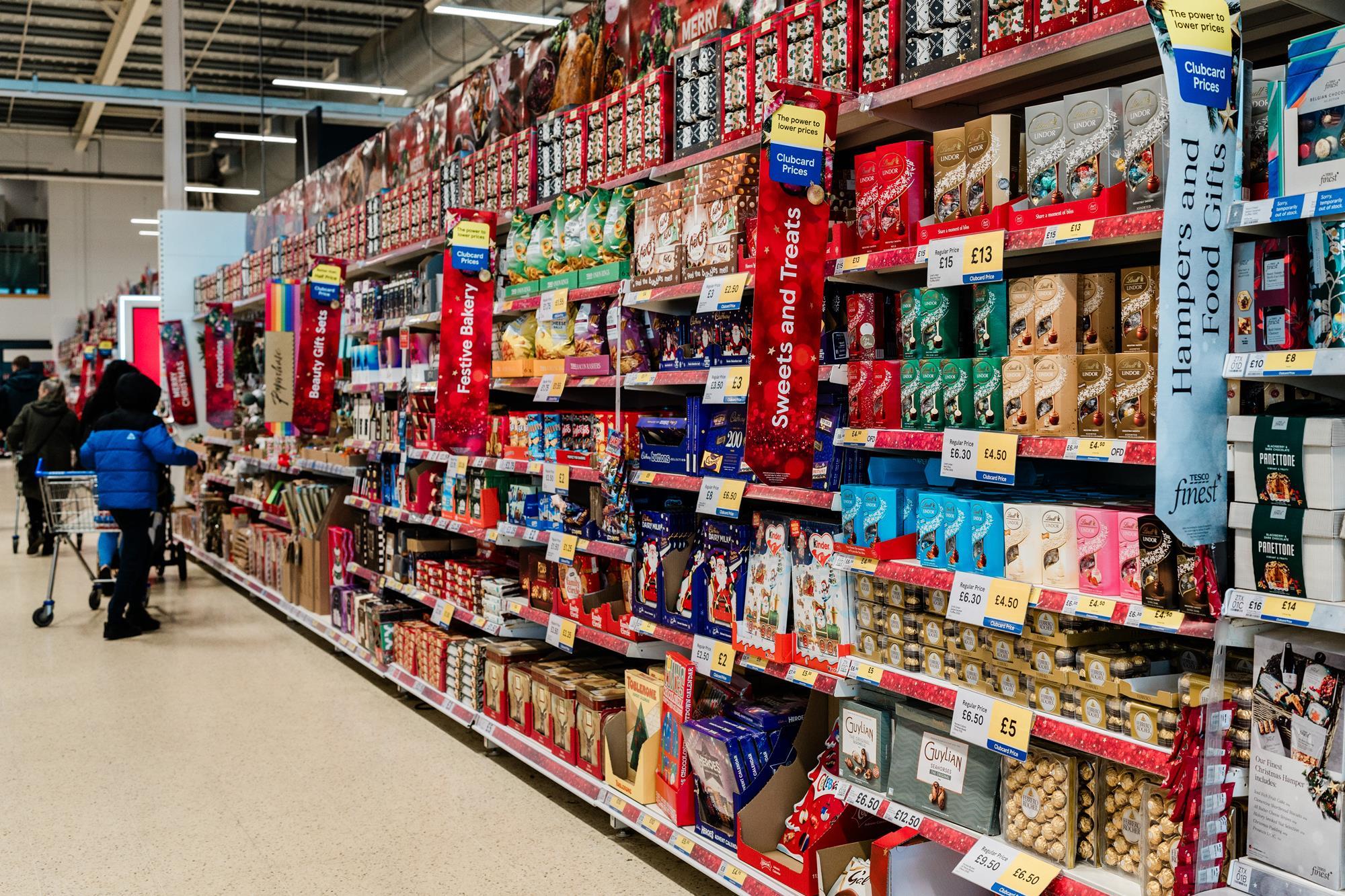 Bright Christmassy Tesco store on top in low scoring Grocer 33 week Grocer 33 The Grocer