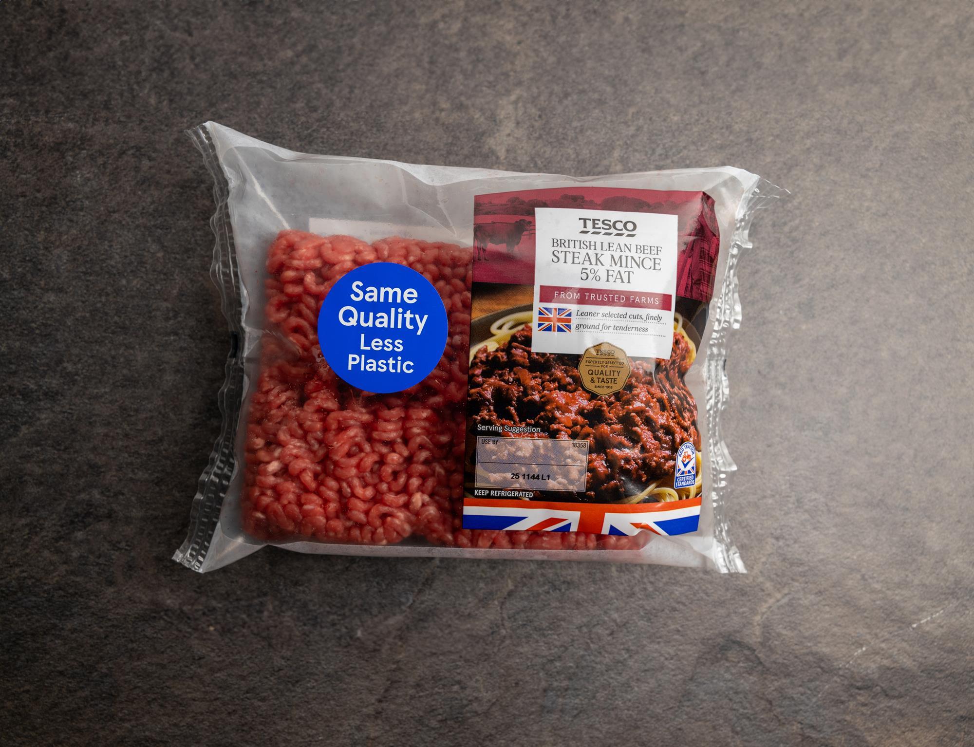 Tesco switches mince to pillow packs in bid to cut plastic
