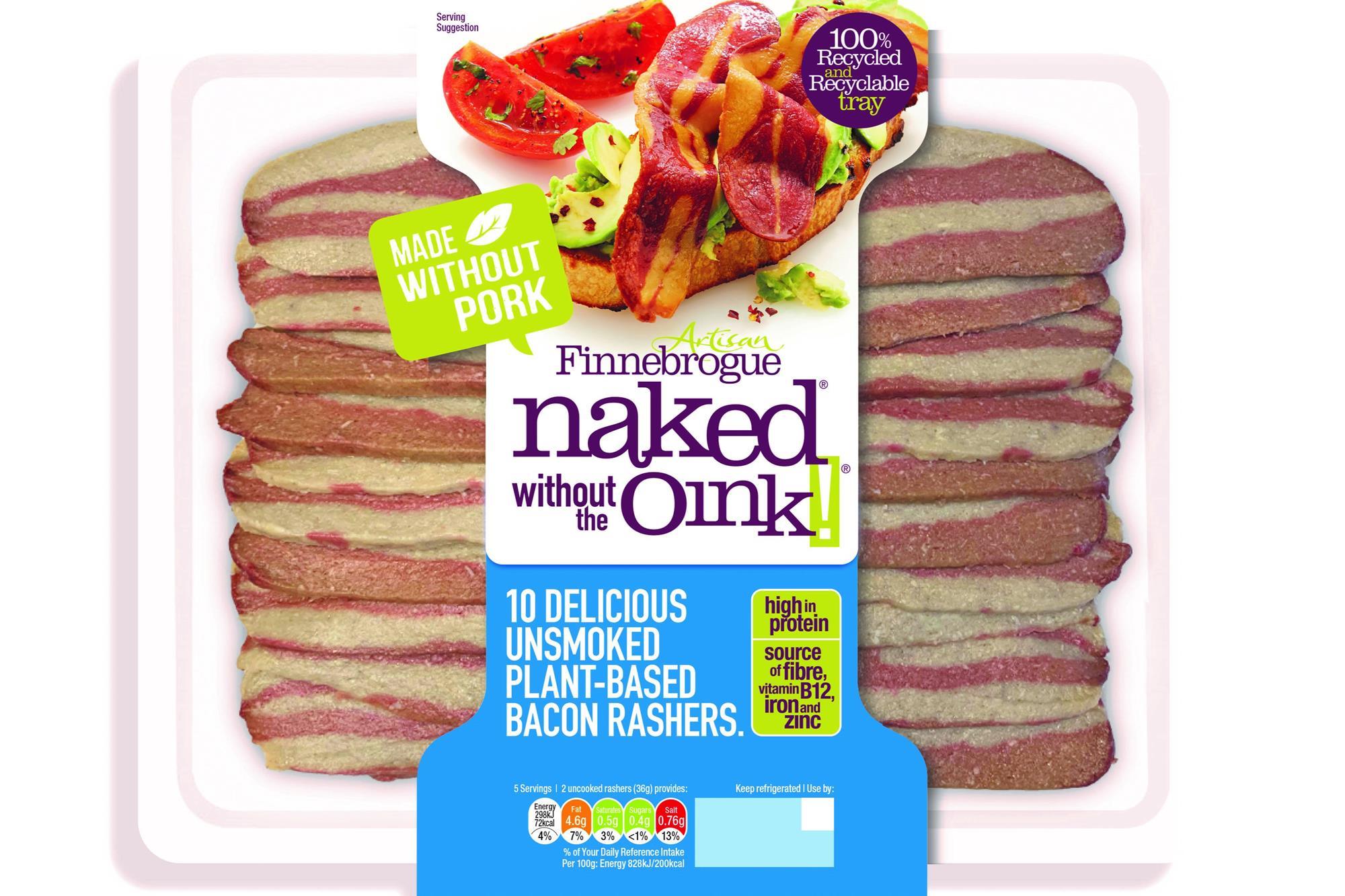 Finnebrogue adds meat-free bacon NPD to plant-based Naked range | News |  The Grocer