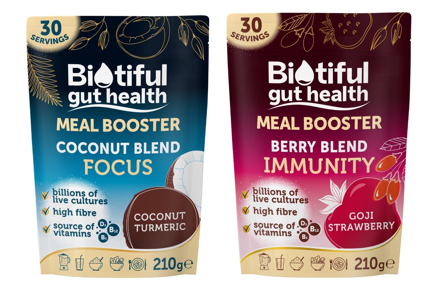 Biotiful Gut Health, Meal Booster, Berry Blend Immunity, Probiotics, Prebiotic Fibre, Source Of Vitamins D3 B5 B12, Powder, 30 Servings - View #6