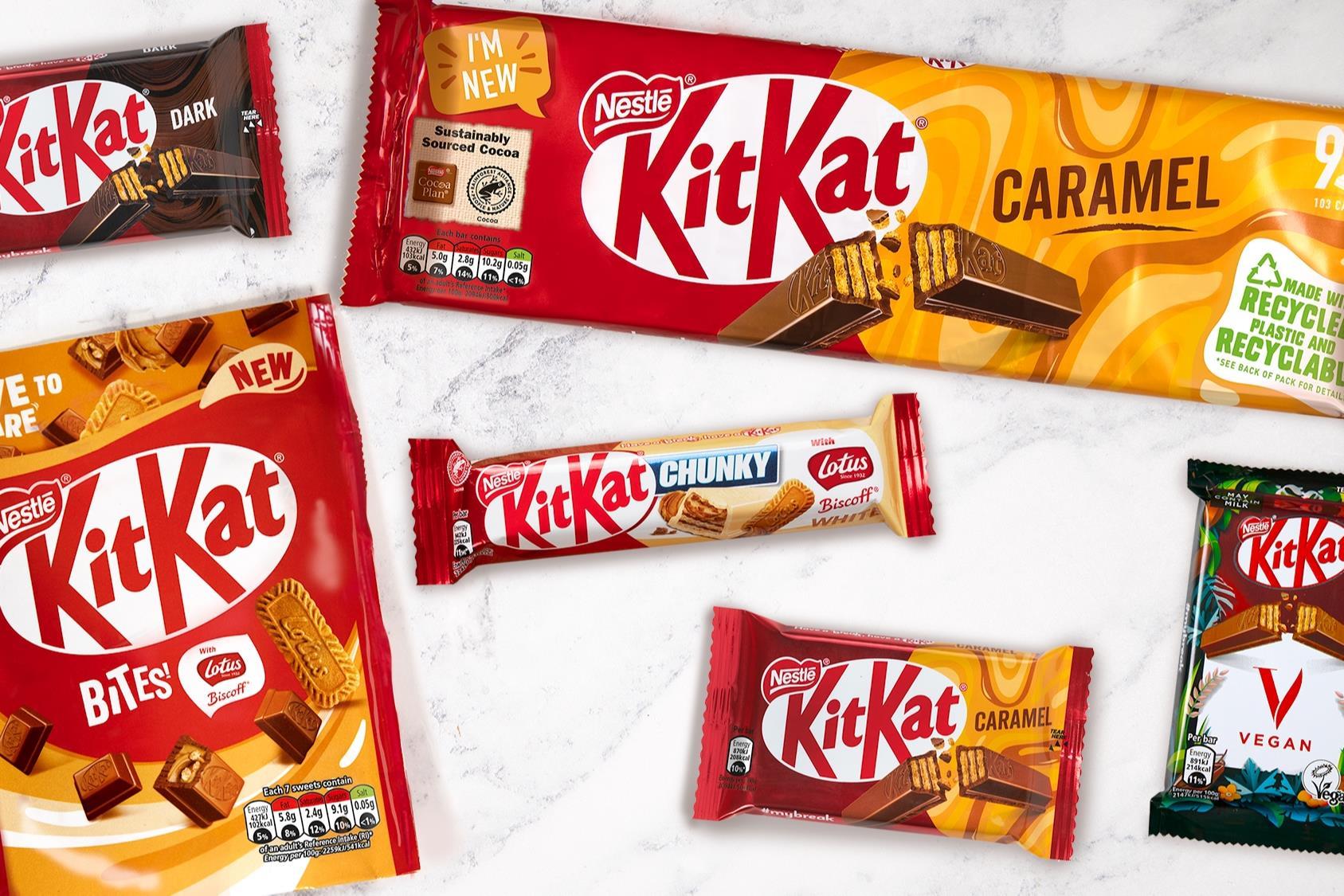 Kit Kat unveils Caramel and Biscoff NPD – and brings back vegan