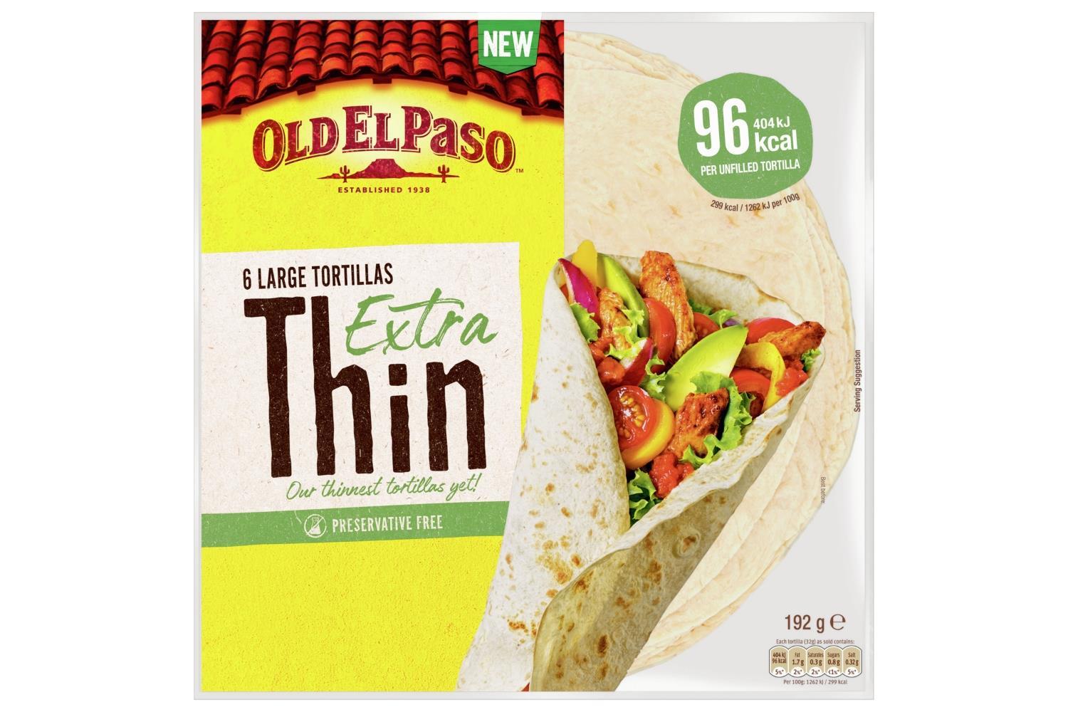Old el Paso ramps up 'healthy' offering with Extra Thin tortillas