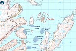 Overlay/context plan for proposed redevelopment and expansion of Fish Holm fish farm - Scottish Sea Farms