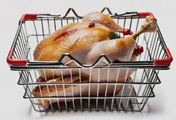 turkey in shopping basket