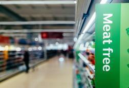 meat free supermarket aisle vegan veggie vegetarian plantbased