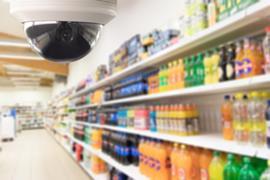 Survillance dome camera system for safety and security. CCTV survillance system prevent thief in supermarket store