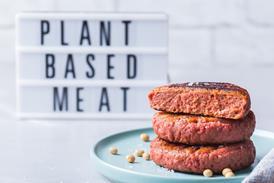 Burgers made from plant based meat, food reducing carbon footprint