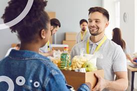 Food parcel being delivered