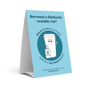 starbucks Reusable Cup Sign