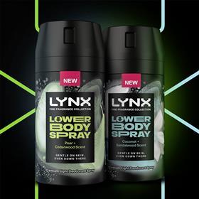 Lynx Fine Fragrance Pear & Cedarwood Lower Body Spray and Lynx Fine Fragrance Coconut & Sandalwood Lower Body Spray Duo