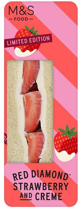 M&S Red Diamond Strawberry & Cream Sandwich packshot