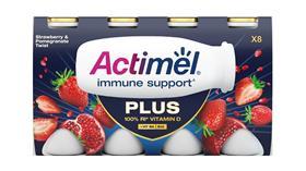 Actimel Plus Strawberry Pomegrante Twist Packshot.png Packshot